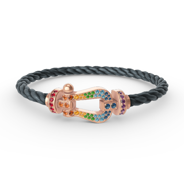 [⭐vintora]FORCE LARGE HORSESHOE  COLORED DIAMOND BRACELET ROSE GOLD