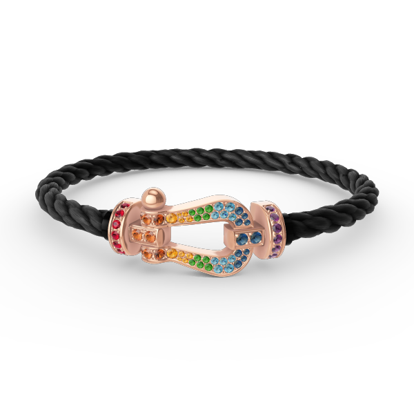 [⭐vintora]FORCE LARGE HORSESHOE  COLORED DIAMOND BRACELET ROSE GOLD