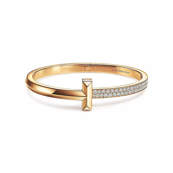 [⭐vintora Jewels]T1 WIDE DIAMOND HINGED BANGLE PINK GOLD