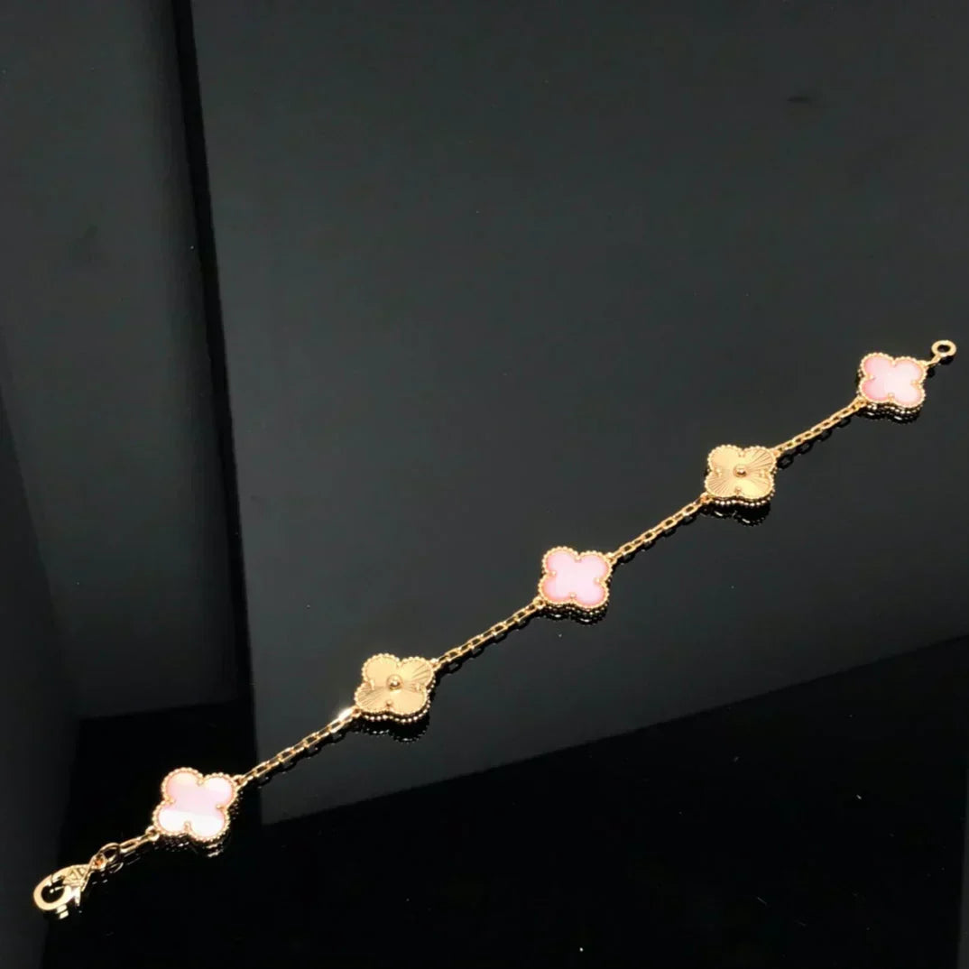 [⭐vintora] CLOVER 5 MOTIFS  PINK MOP BRACELET COLLECTION
