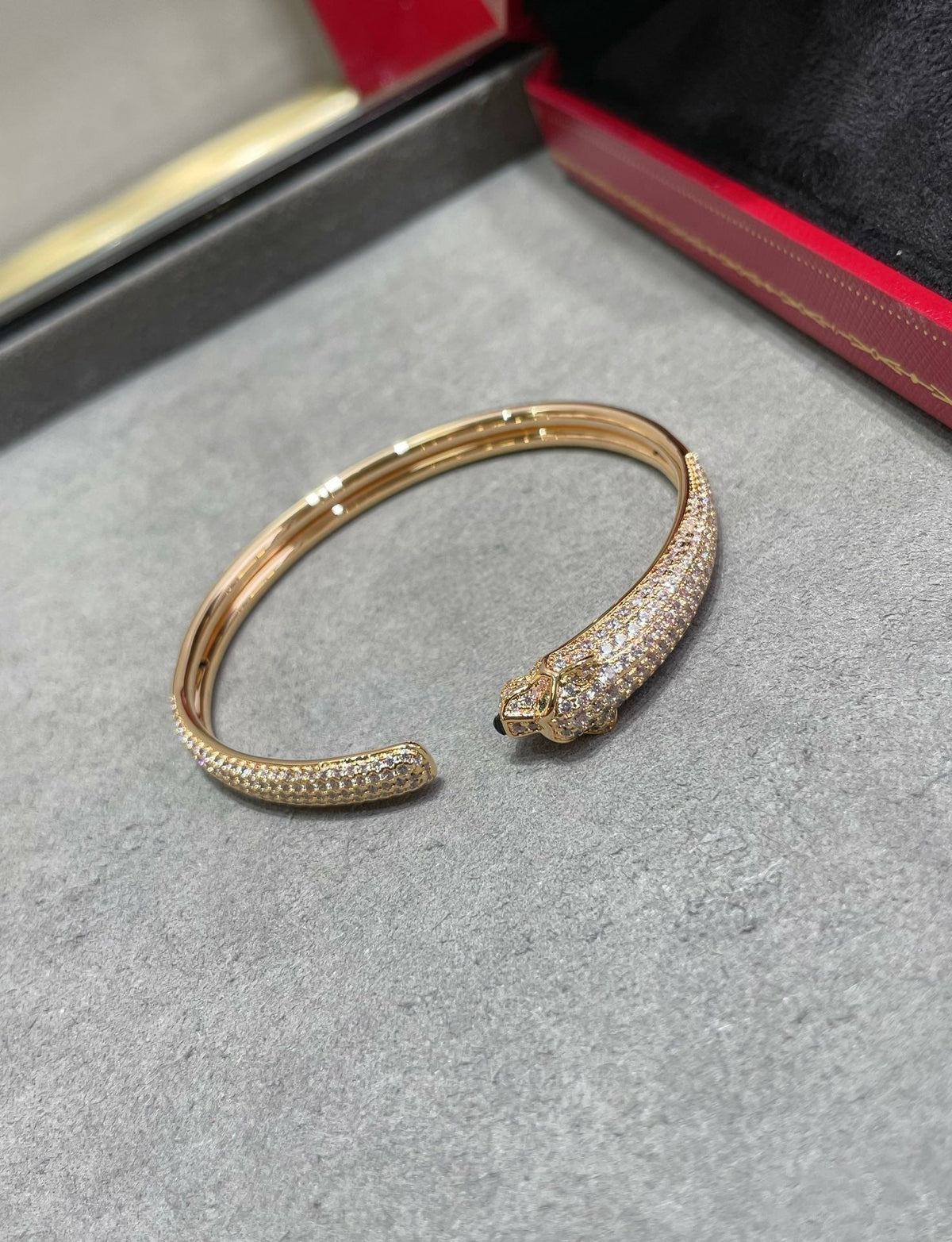 [⭐Marlin-jewelry]PANTHERE FULL DIAMOND OPEN BRACELET