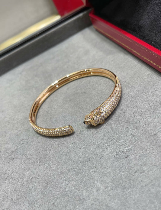 [⭐Marlin-jewelry]PANTHERE FULL DIAMOND OPEN BRACELET