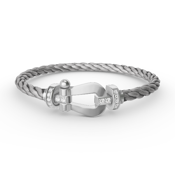 [⭐vintora]FORCE LARGE HORSESHOE HALF DIAMOND BRACELET SILVER