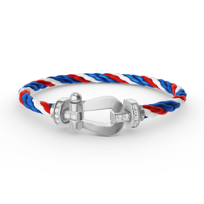 [⭐vintora]FORCE LARGE HORSESHOE HALF DIAMOND BRACELET SILVER