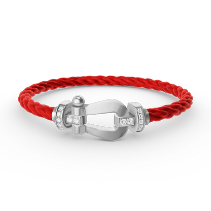 [⭐vintora]FORCE LARGE HORSESHOE HALF DIAMOND BRACELET SILVER