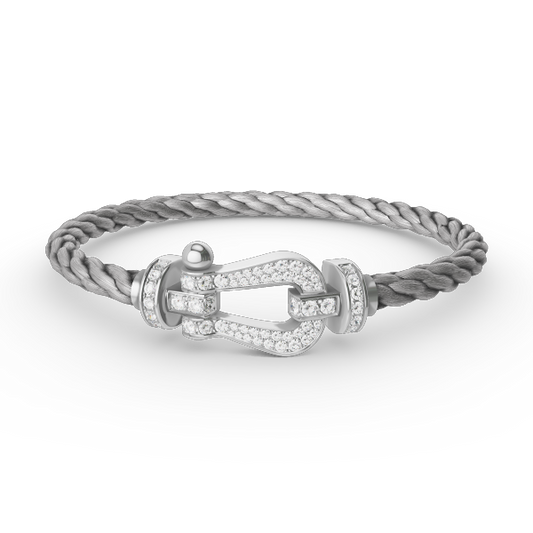 [⭐vintora]FORCE LARGE HORSESHOE FULL DIAMOND BRACELET SILVER